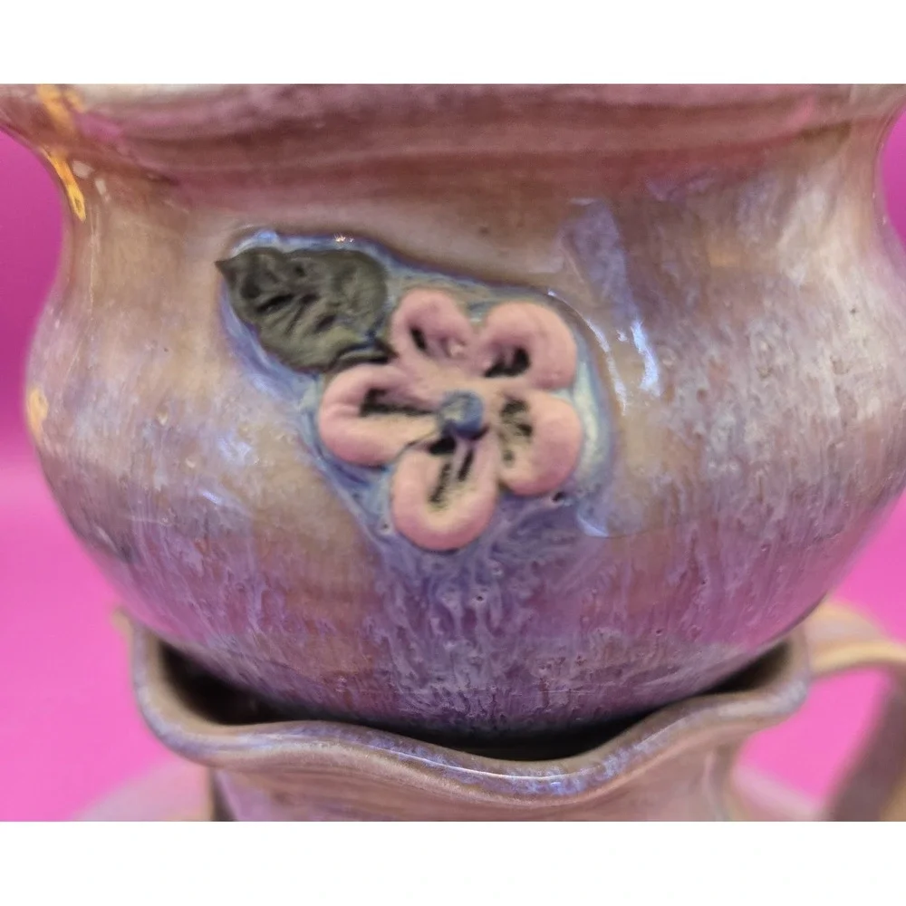 Candle Holder  Ceramic , Hand Thrown.  2 Piece Glazed Finish.‎